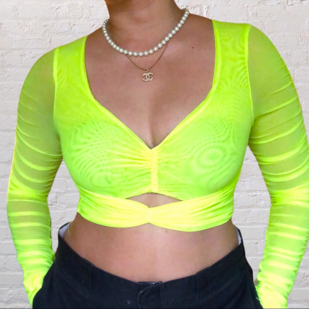 dopamine Neon Green Crop Top